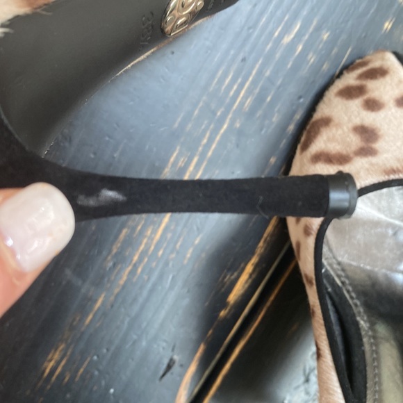 Dolce & Gabbana Two Tone Leopard Print Calf Hair & Suede Leather Peep Toe Pumps - Picture 10 of 14